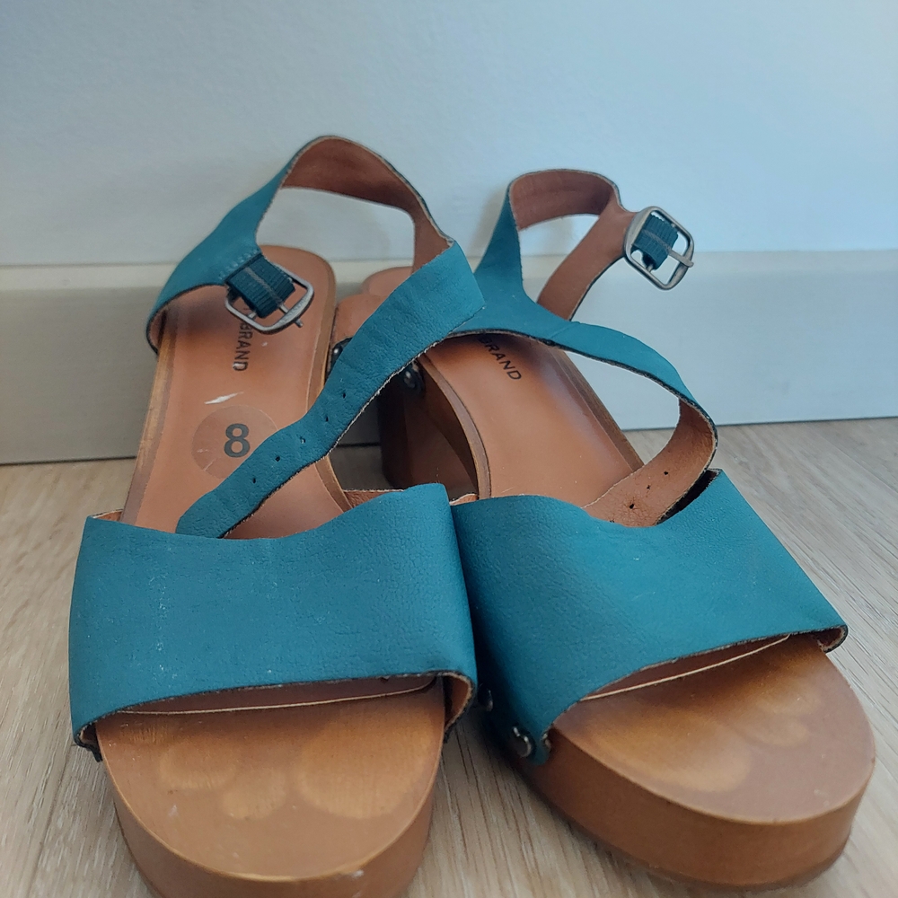 Lucky Brand Teal Sandals with Buckle Straps
